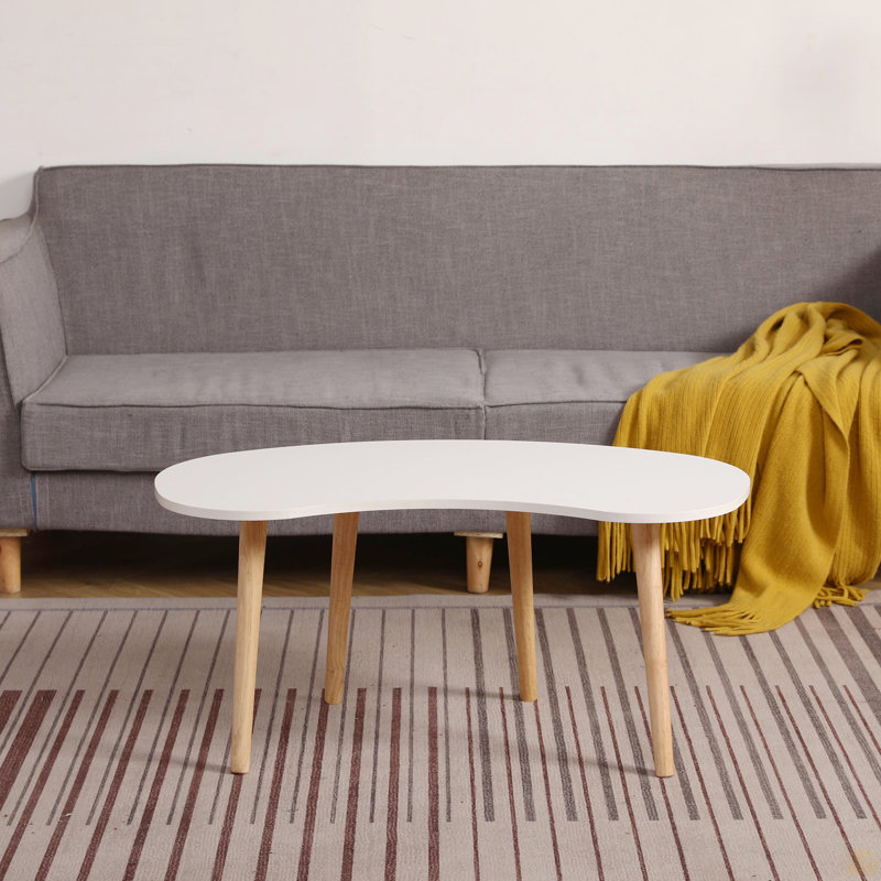 Table basse avec pieds en bois massif