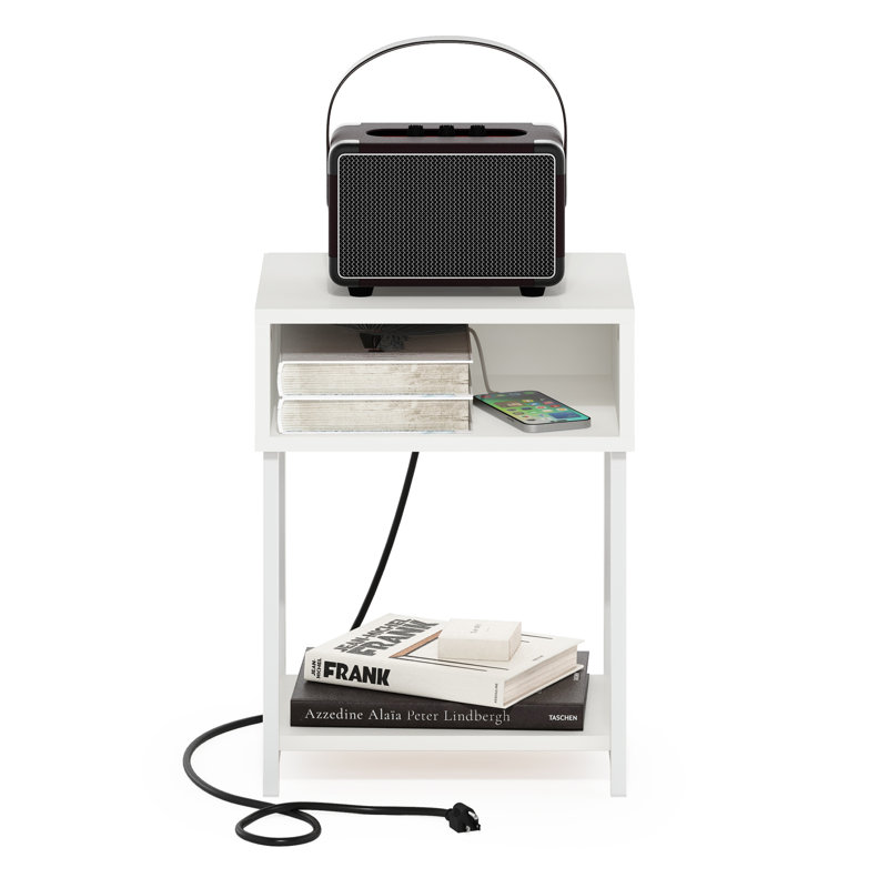 Kaneidra End Table, White, White