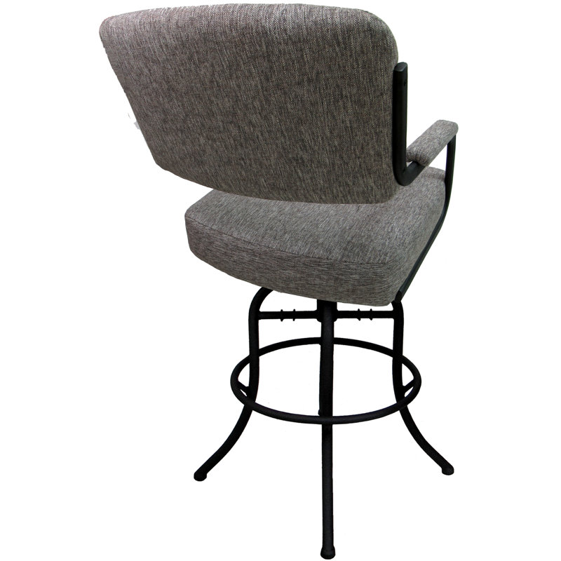 Tabouret de bar pivotant 30 po Jomiah, Noir, Gris clair