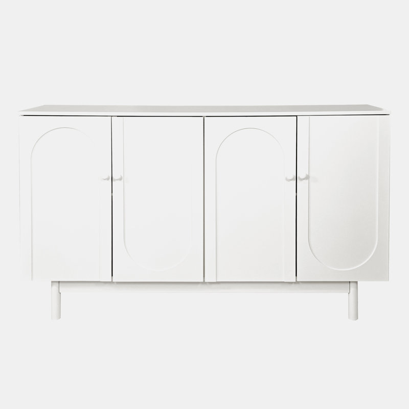 Console de rangement avec 4 portes, Blanc