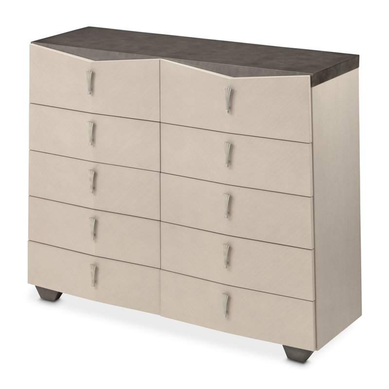 Commode à 10 tiroirs Fantosini - Brume argentée