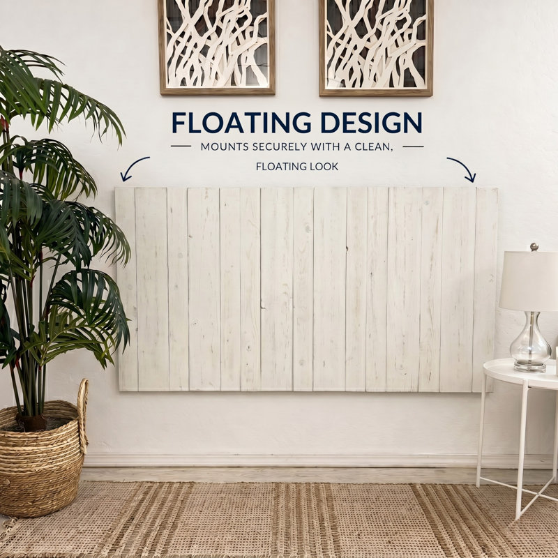 Davel Solid Wood Headboard, Full / Double, Whitewash