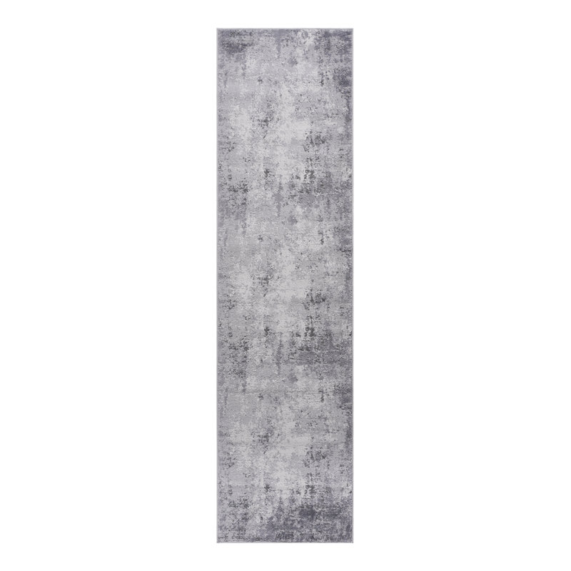 MARFI Collection 2X8 Light Grey / Abstract Runner Rug, Runner 2'2" x 8'