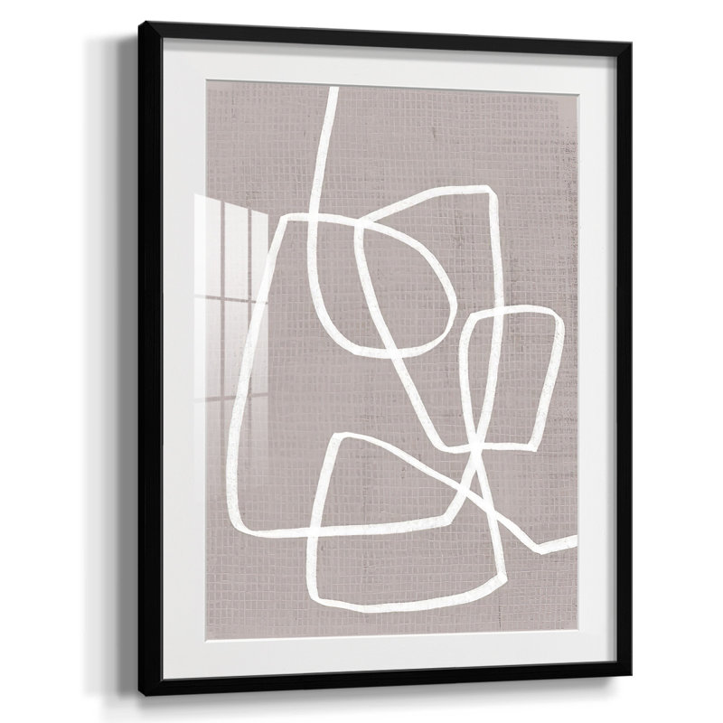 Lin Roundabout I - reproduction de cadre photo simple, Papier avec cadre noir, Blanc