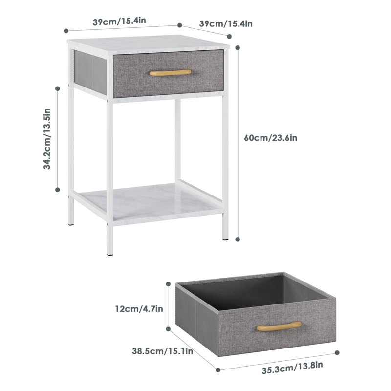 3-Piece Bedroom Sets, Floating Bed Frame with LED Headboard and 2 3-Drawer Nightstand Set, White, King