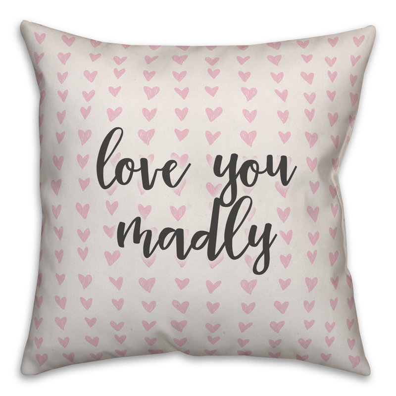  Coussin Love Love Madly in Hearts, Coussin décoratif
