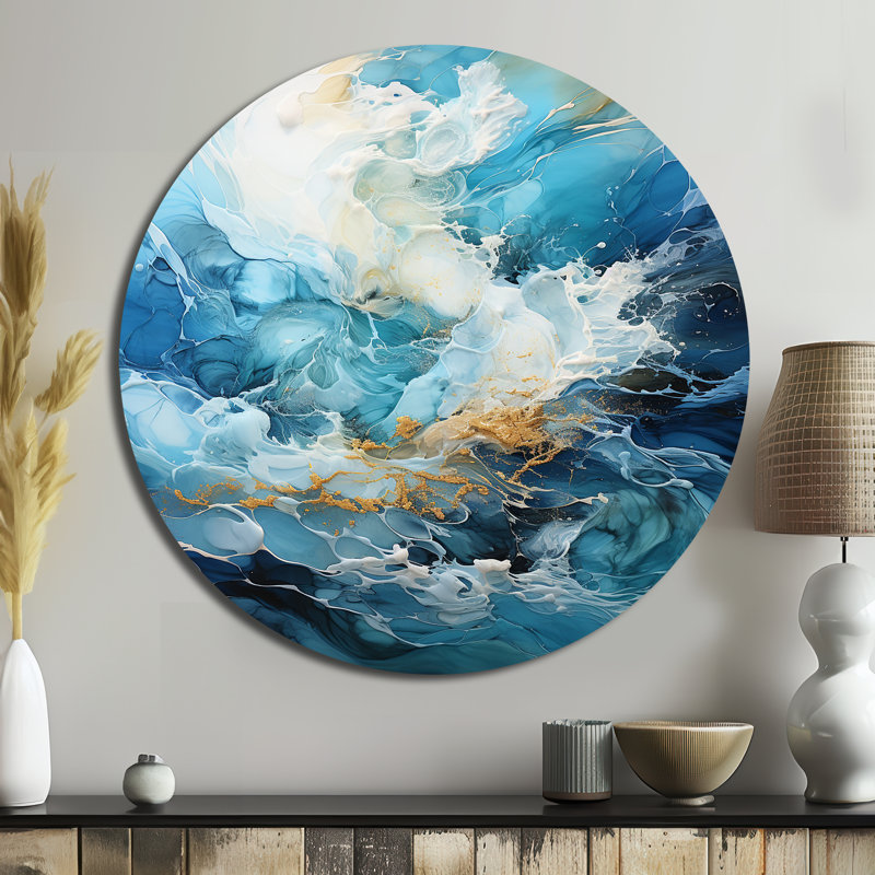Drysdale - Art abstrait rond en métal, H 16 po x l 16 po