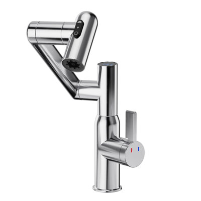 Temperature Digital Display Single Hole Bathroom Faucet With Swivel Spout Single Handle Bathroom Sink Faucets Brass Bathroom Basin Taps