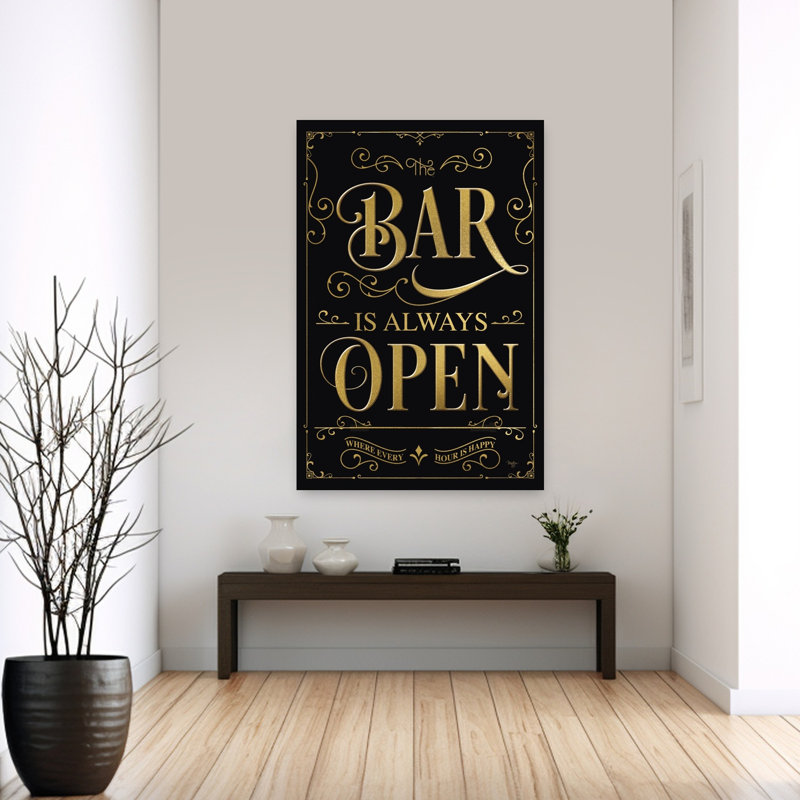 The Bar Is Open Elegant Retro Vintage Art, H 60 po x l 40 po
