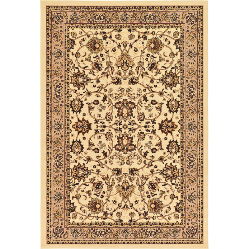 Tapis bourgogne Bhatari, Ivory, Rectangle 7 pi 10 po x 10 pi