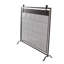 Metal Suspended Grid Single Panel Geometric Fireplace Screen with Bolted Detailing-2037086202