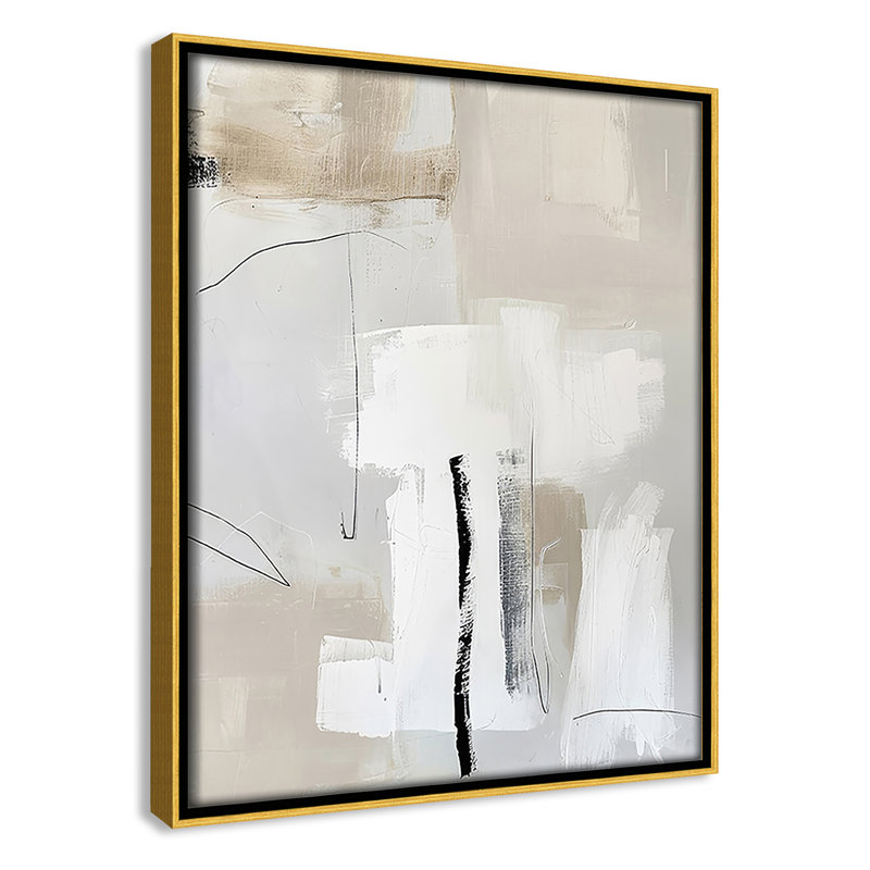 «Neutral Balance II» par Lazar Studio, Framed Canvas, L 9,5 po x H 11,5 po, Gold Floater