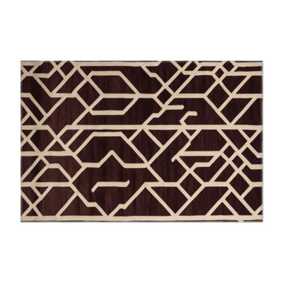 Tapis brun intérieur et extérieur Trellis