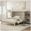 Armoire-lit en bois de pin massif avec station de charge et 2 tablettes ouvertes-1380467711-1380467704
