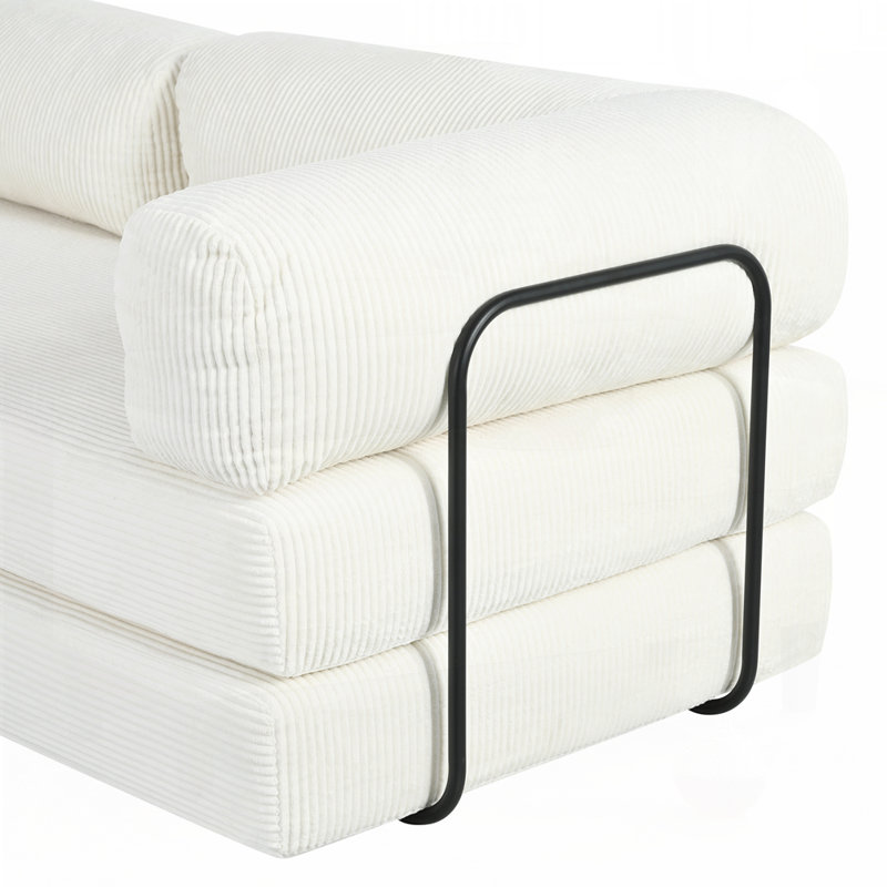 L-Shaped Modular Sofa Bed, Beige