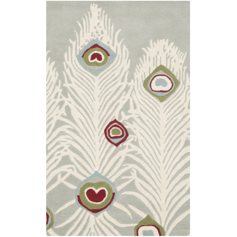Nonia Hand Tufted Wool & Viscose Pile Abstract Rug, Rectangle 2'6" x 4'