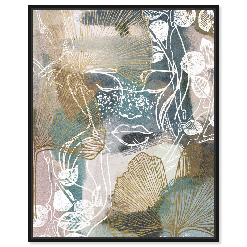 Art mural moderne abstrait sur toile "In perdus" par Dakota Fields, Cadre noir, H 25 po x l 21 po