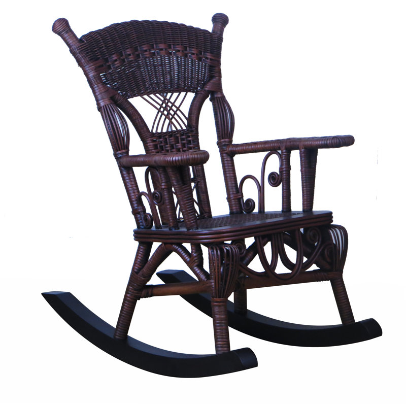 Chaise berçante en osier pour enfant Deas, Brun délavé