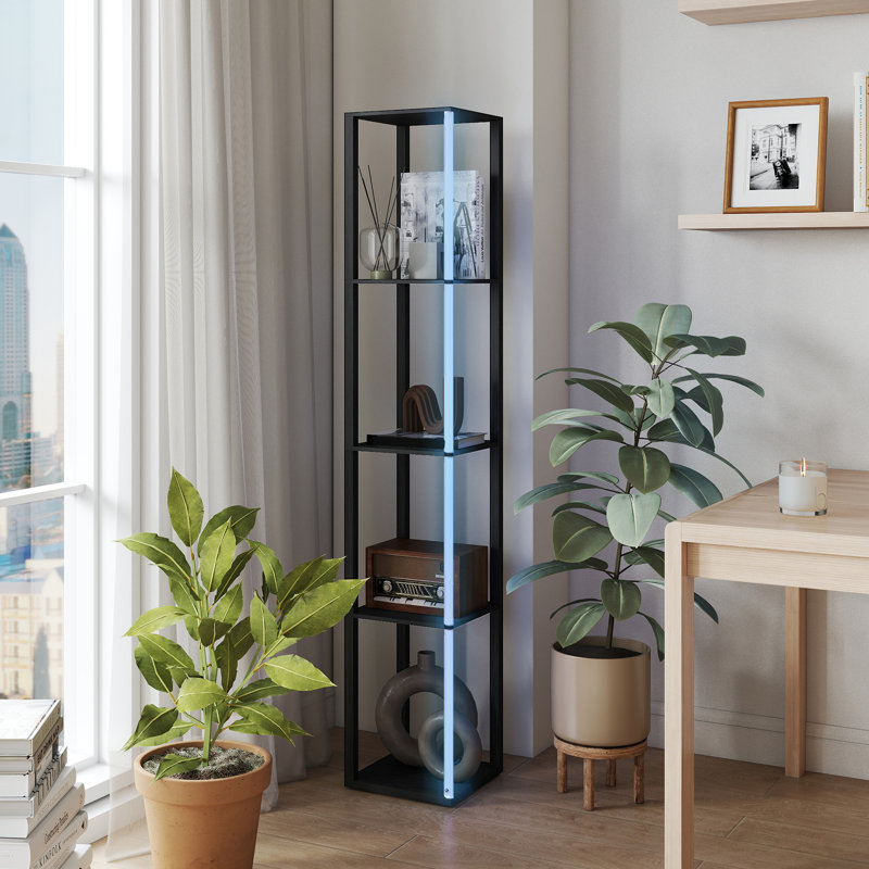 163cm Matte LED Column Floor Lamp, Black