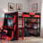 Gaming Loft Bed With Desk, Shelves And Led Lights-975710218