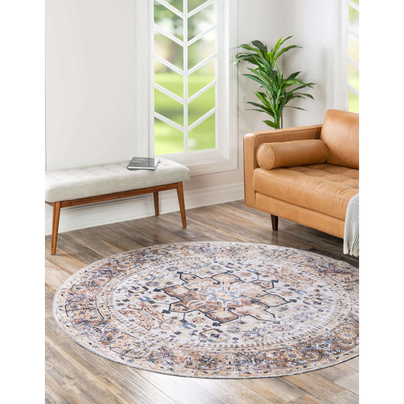 Tapis lavable Bungalow Bungalow, Rond 7 pi 10 po