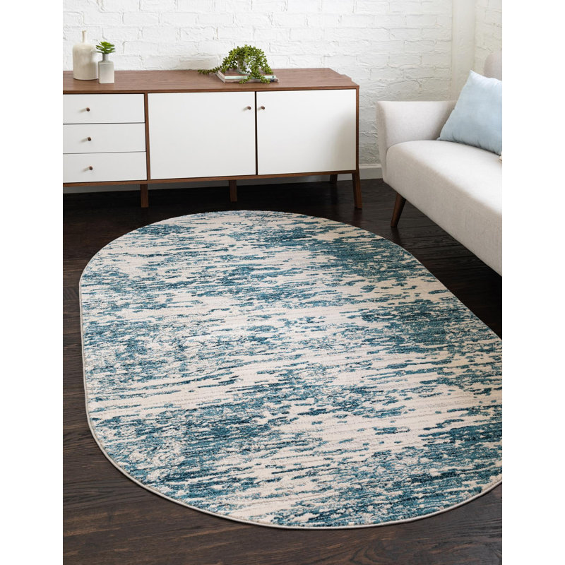 Frankton Abstract Indoor Rug, Oval 5' x 8'