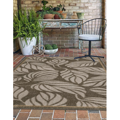 Tapis intérieur / extérieur floral Barton