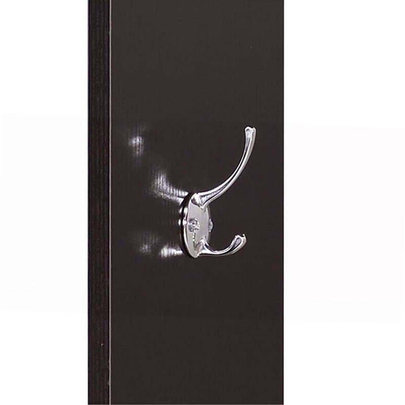 Stylish Hall Tree With Open Compartments, Hanging Rod, And Full-Length Mirror, A Practical And Elegant Addition To Your Home.