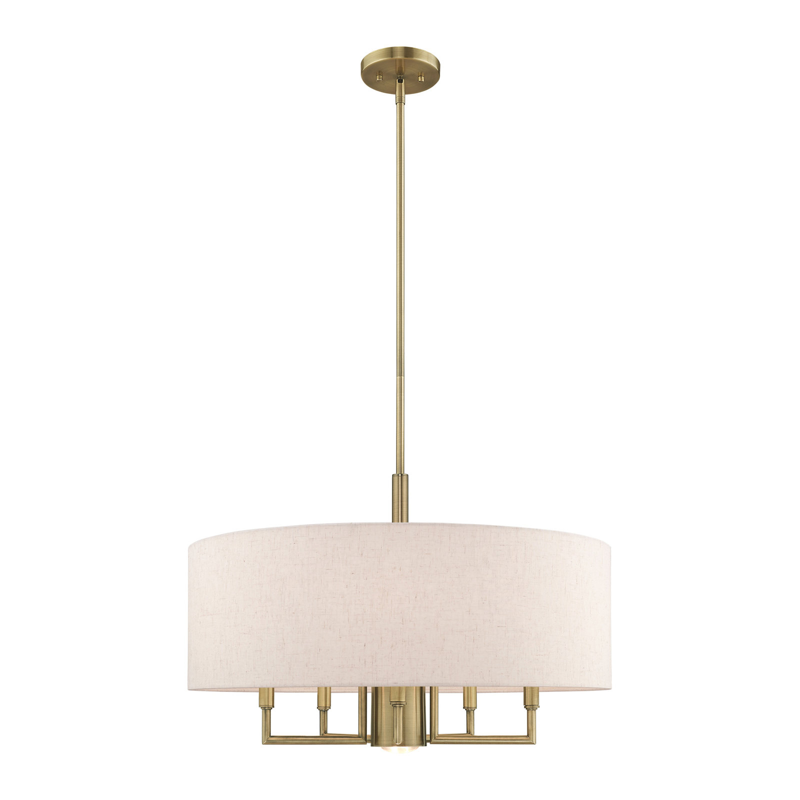 Bazilijus 6-Light Chandelier, Antique Brass