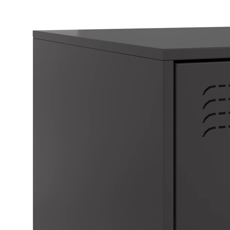 Raineri 34.5cm W Steel Bedside Table, Black, Set of 2
