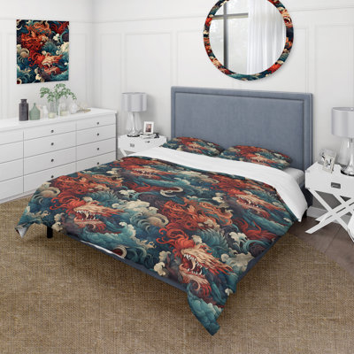 Dragon Motifs - Japanese Duvet Cover Set