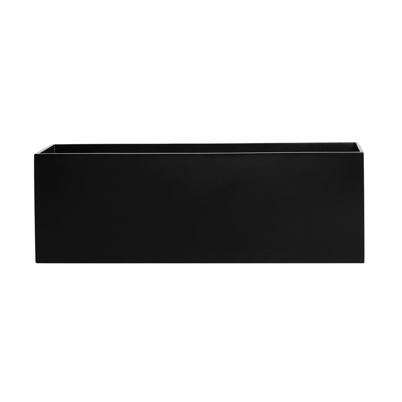 Cogburn Belmont Rectangle Planter Box, 10" H x 30" W x 10" D, Black
