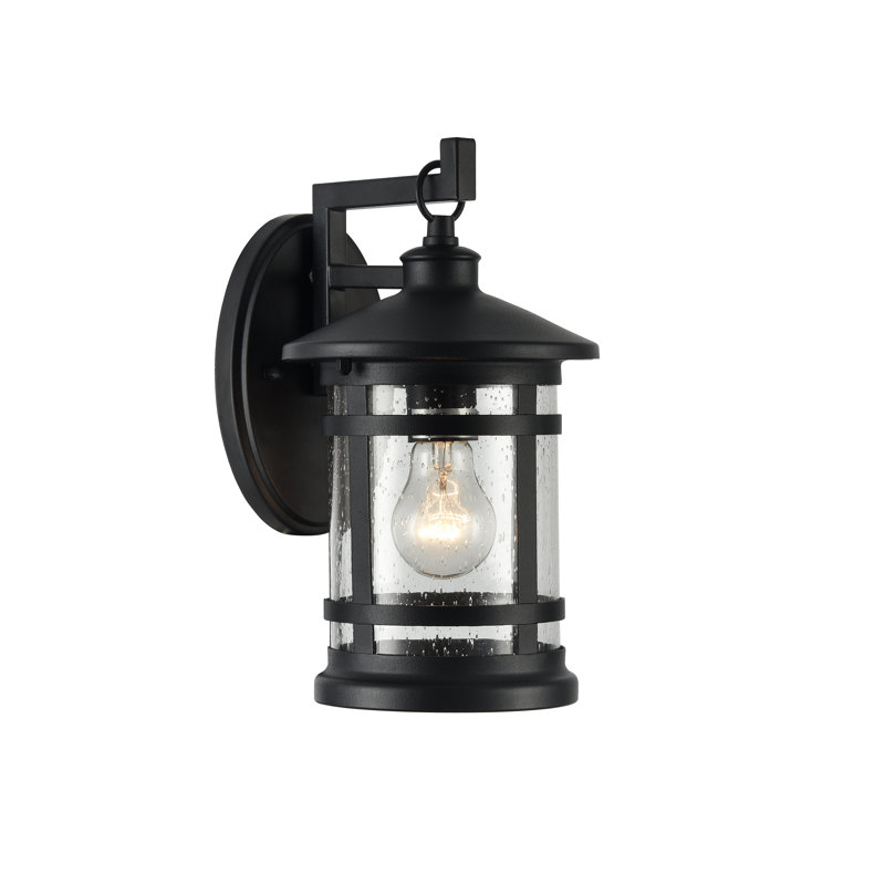 Lanterne murale d'extérieur 1 lumière H 11,25 po Bracher, Noir texturé