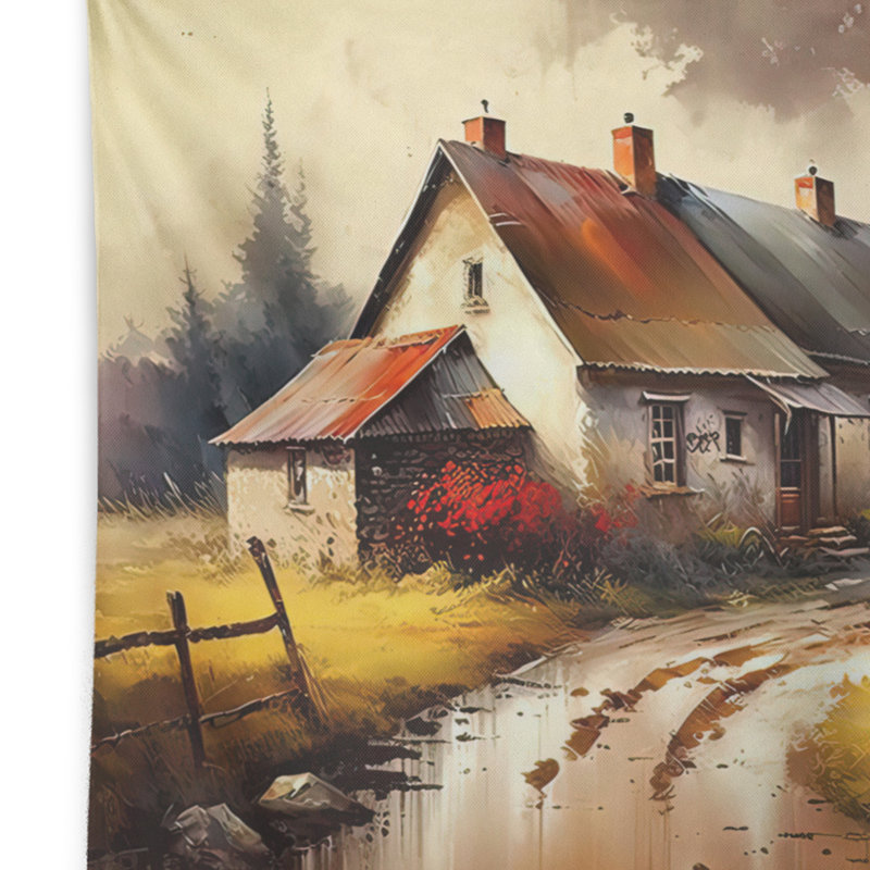 - Tapisserie murale paysage, H 32 po x l 39 po