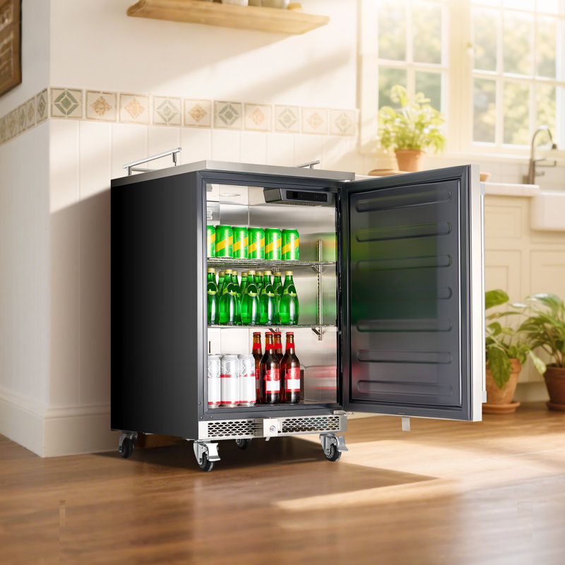 Beer Kegerator with CO2 Tank Triple-Tap Beer Dispenser 160L Refrigerator