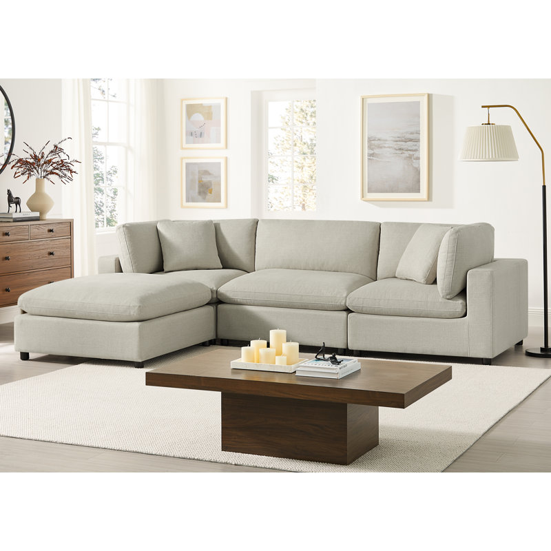 Vinessa Modular Sectional - 4-Piece XL Chofa, Beige Polyester