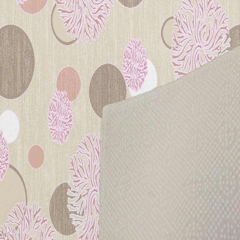 Tapis gris / jaune / mauve en polyester tissé à la machine Davinee, Rectangle 4 pi 7 po x 7 pi 3 po