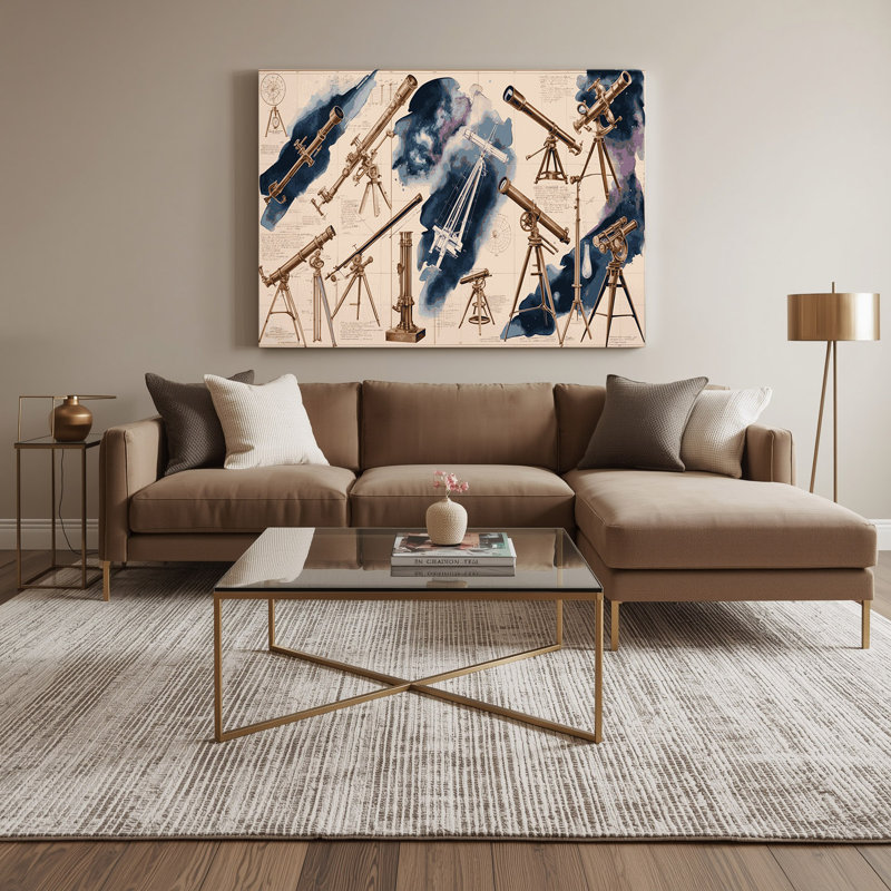 Art graphique sur toile beige, H 12 po x l 18 po