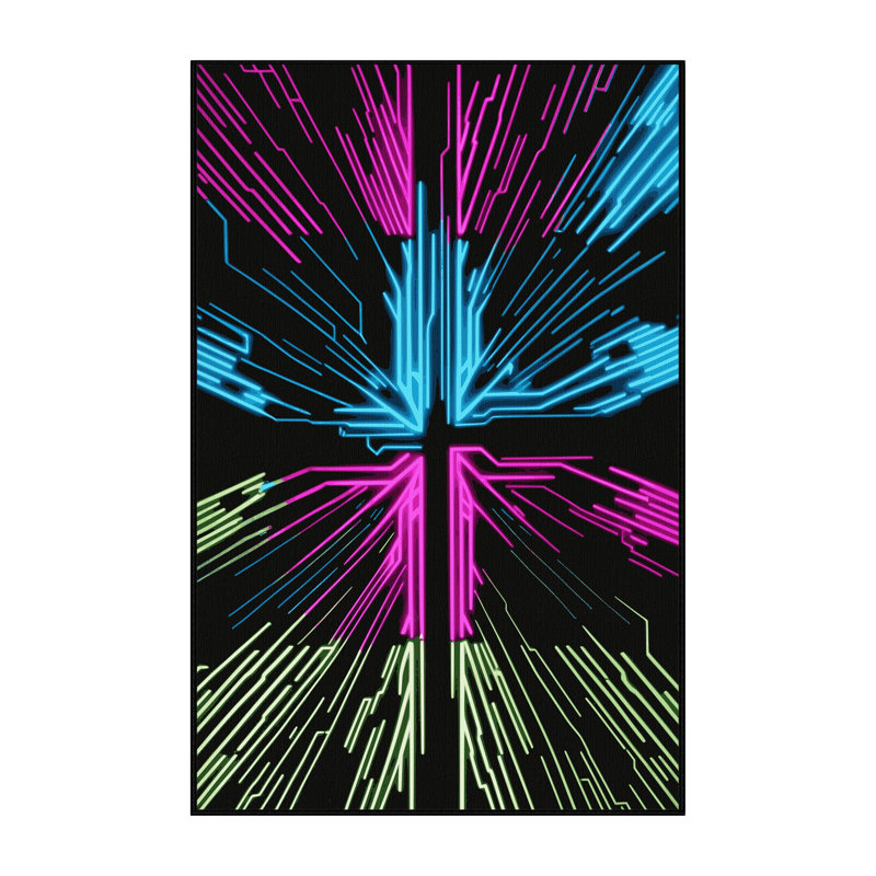 Tapis néon Cascade, Rectangulaire 2 pi x 3 pi