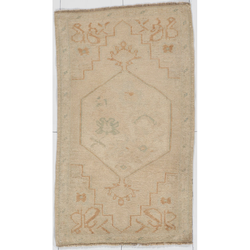Vintage One-of-a-Kind Rectangle 1'9" X 3' Hand Knotted Area Rug