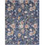 Tapis floral bleu et vert lavable à la machine 5 pi x 7 pi