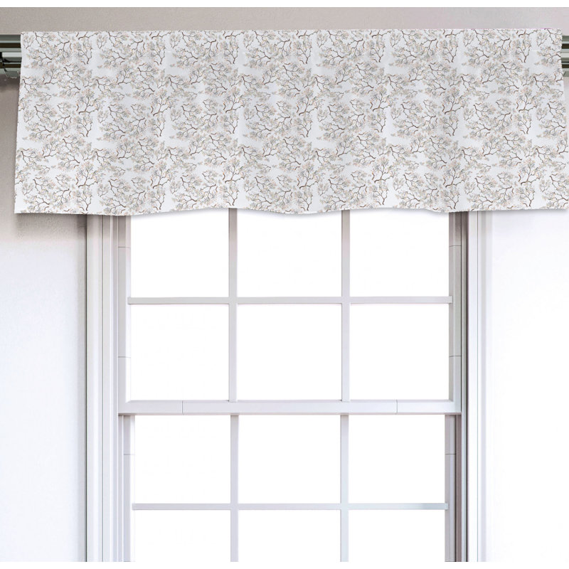 Sateen Floral Ruffled Window Valance
