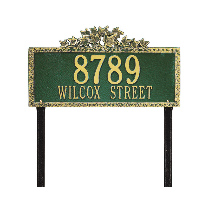 Ivy 2-Line Lawn Address Sign, Yes, Antique Copper