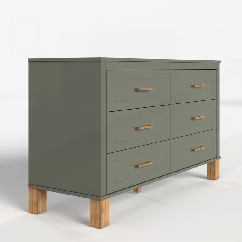 Wooden Entryway Table with Pre-Installed, Olive Green