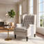 Fauteuil inclinable en tissu capitonné gris clair