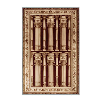 Tapis brun français lavable à la machine