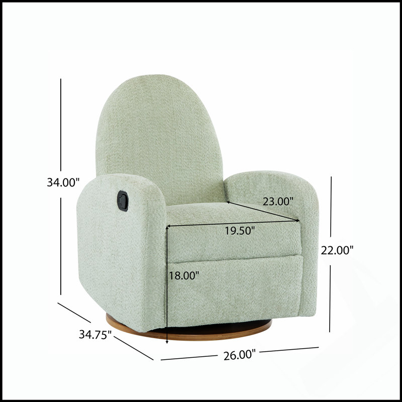 Fauteuil inclinable et pivotant 360 ° avec mouvement fluide et fabrication durable pour une détente ultime, Vert clair
