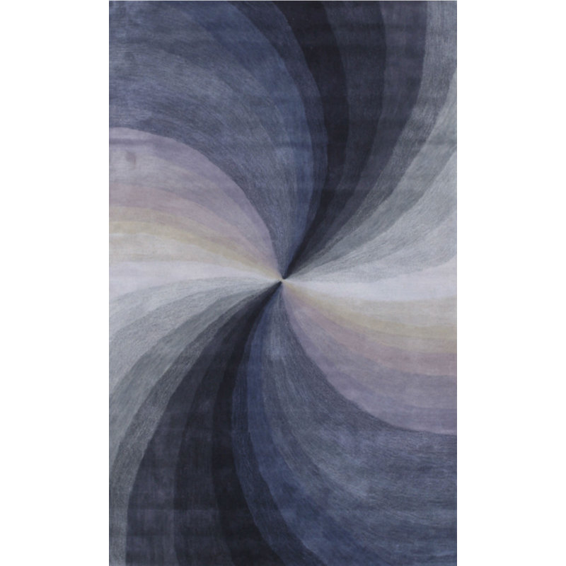 Hand Tufted Wool Area Rug in Blue, 8' x 10'