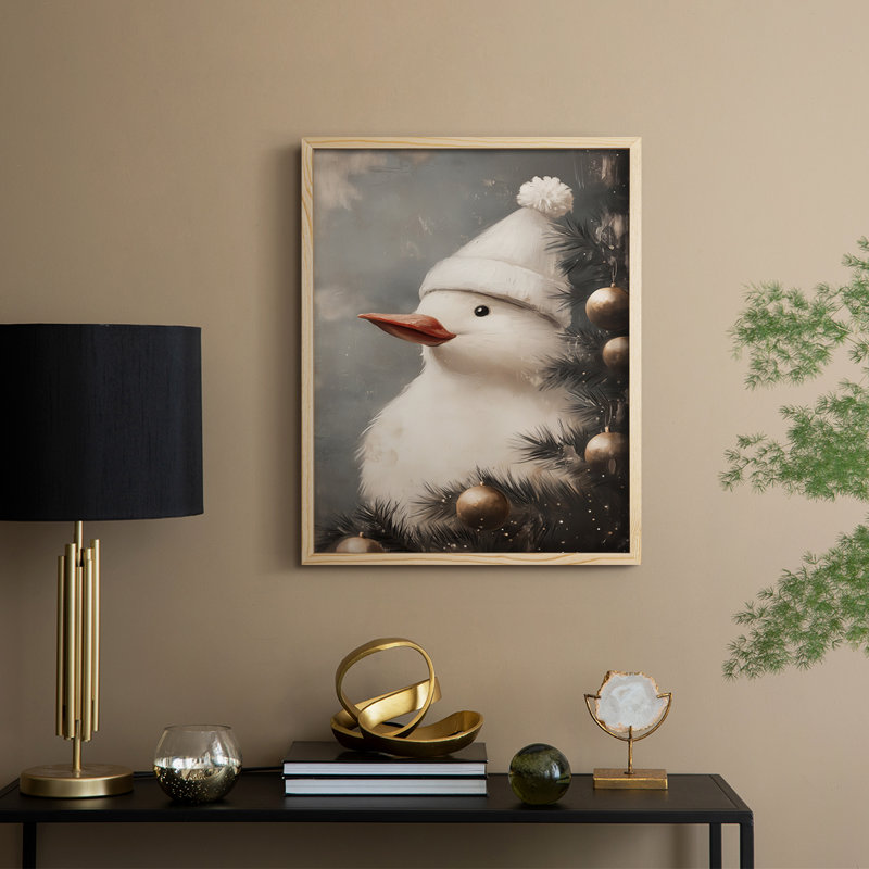 «Christmas Holiday Art», série 2-CD III, reproduction encadrée - bois massif, H 15 po x l 12 po, Naturel
