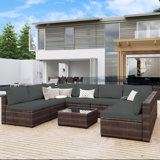 Rosaelena 8 - Person Modular Patio Conversation Sets with Cushions